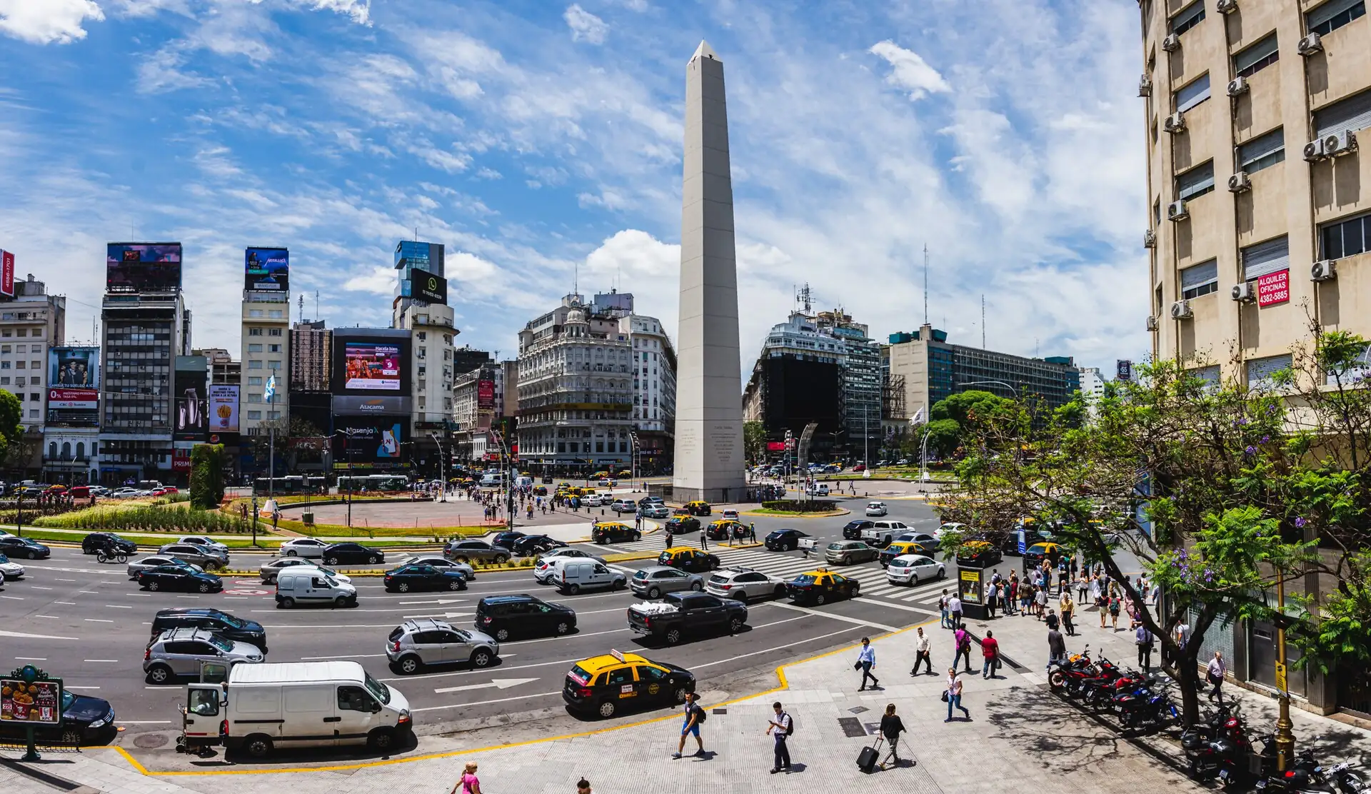 The Obelisco and Avenida 9 de Julio in Buenos Aires