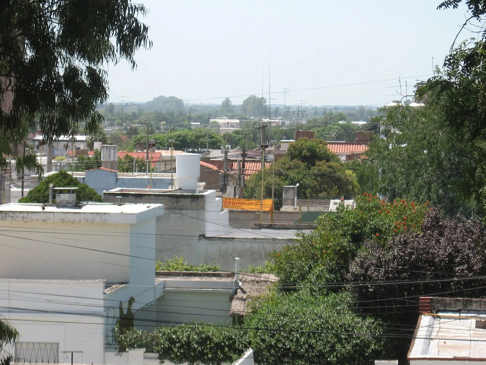 Alta Gracia rooftops and trees seen from Calle Chile
