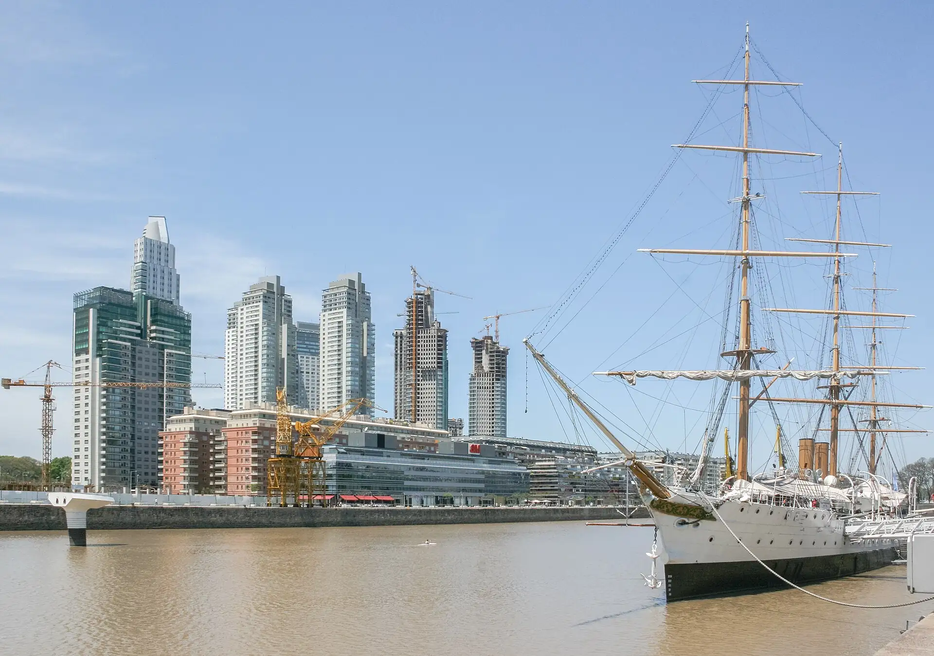 The waterfront and skyline of Puerto Madero