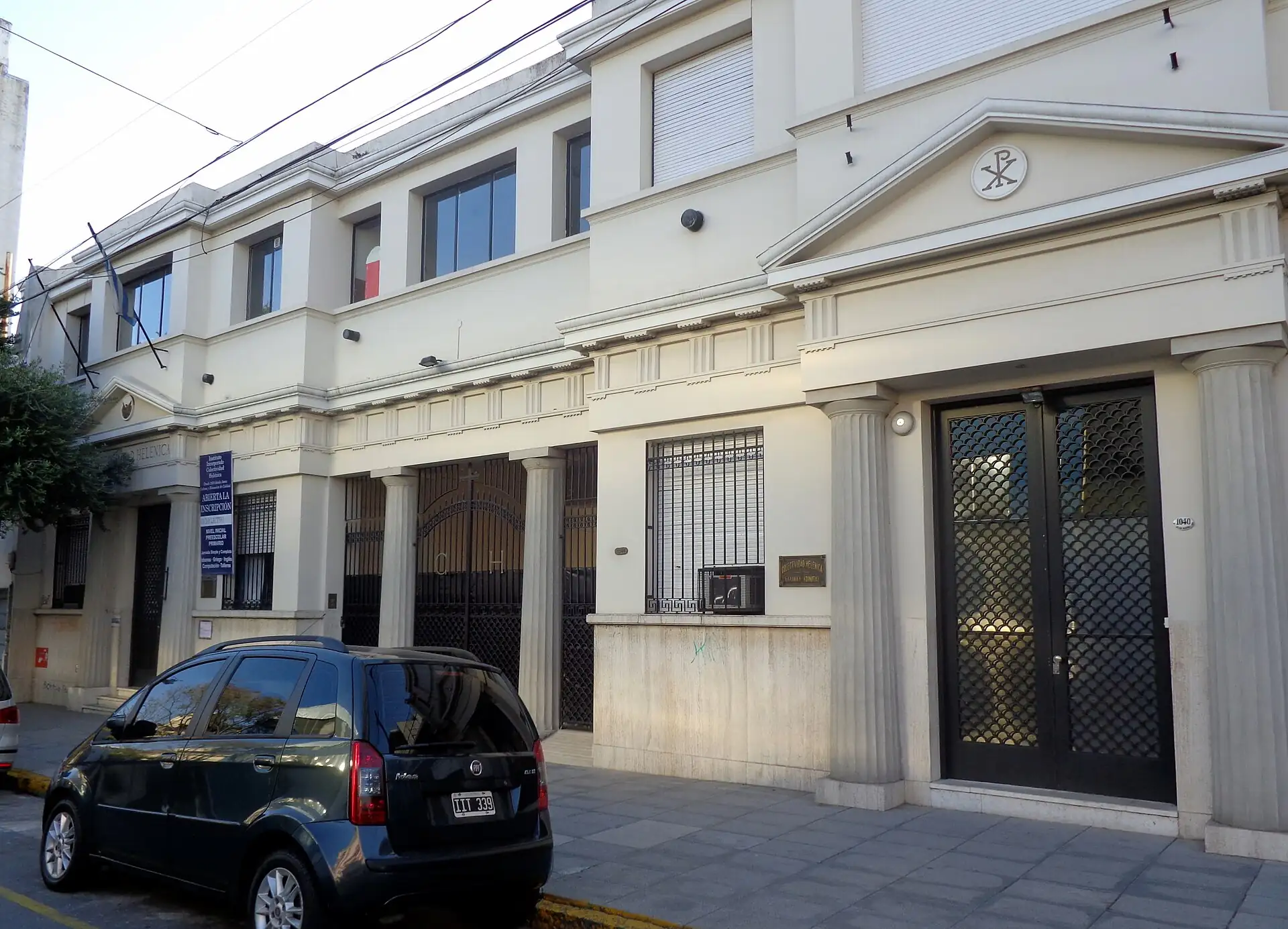 The Hellenic community school facade in Villa Crespo