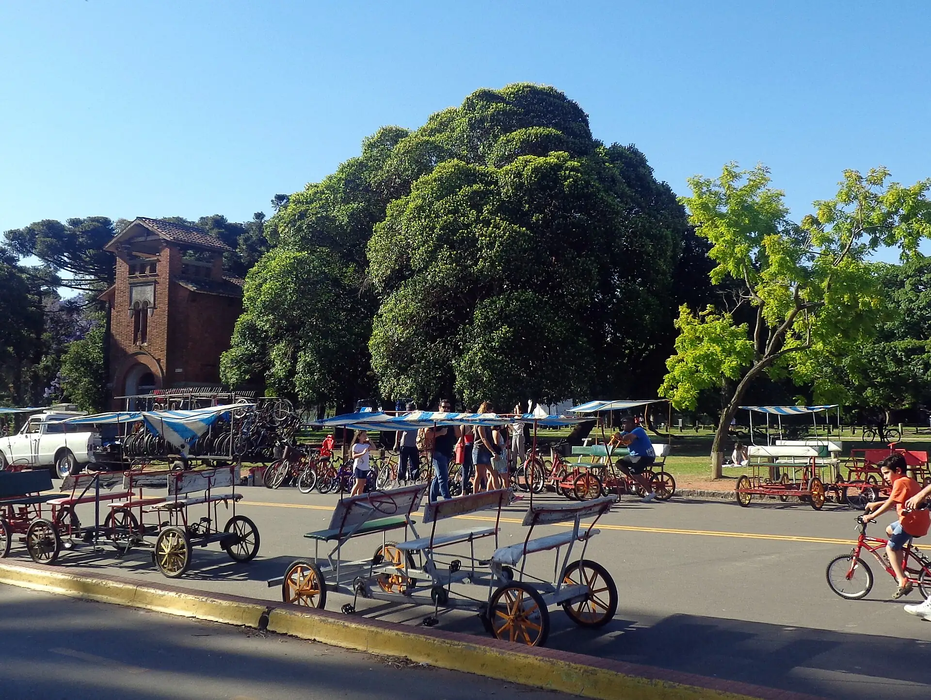 A cyclist near Parque Tres de Febrero
