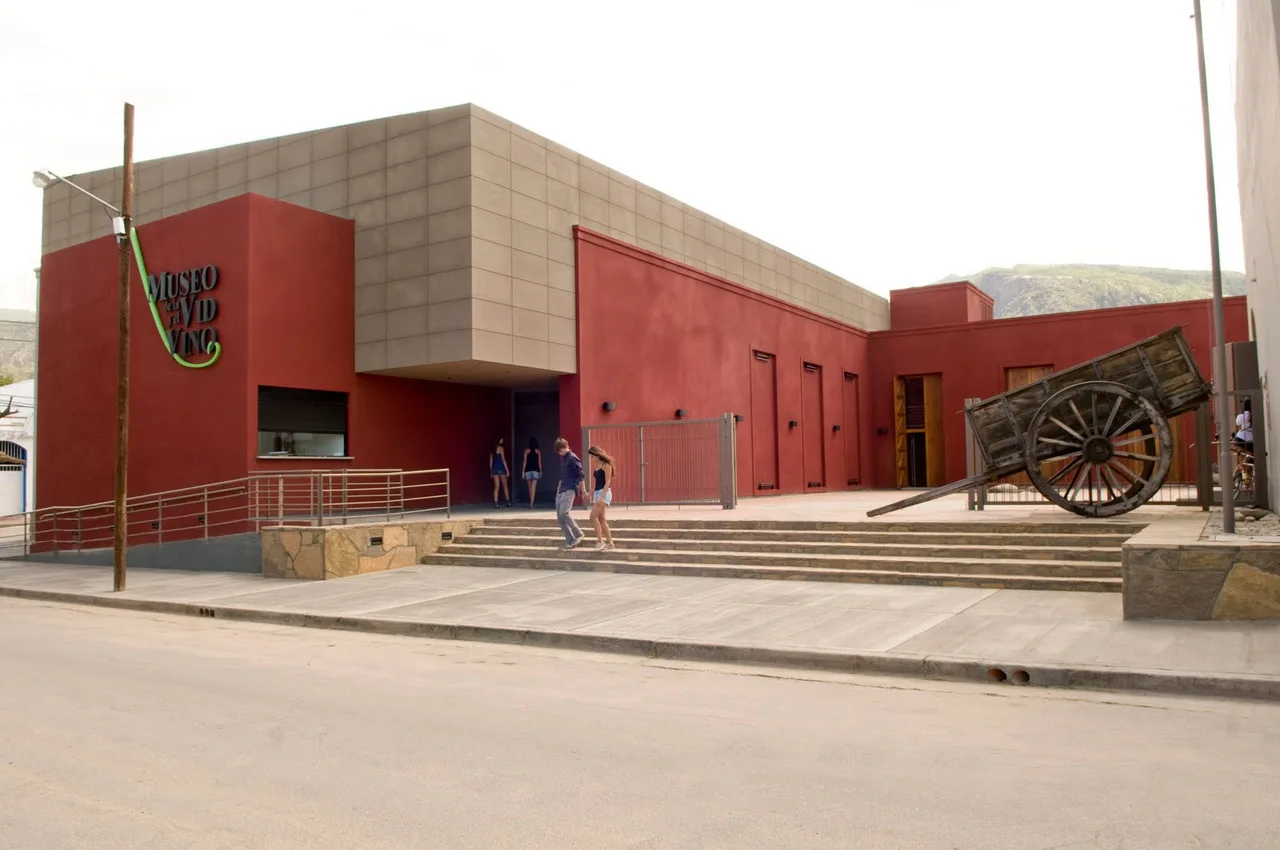Museo de la Vid y el Vino exterior with a sloped approach, railings and entrance steps