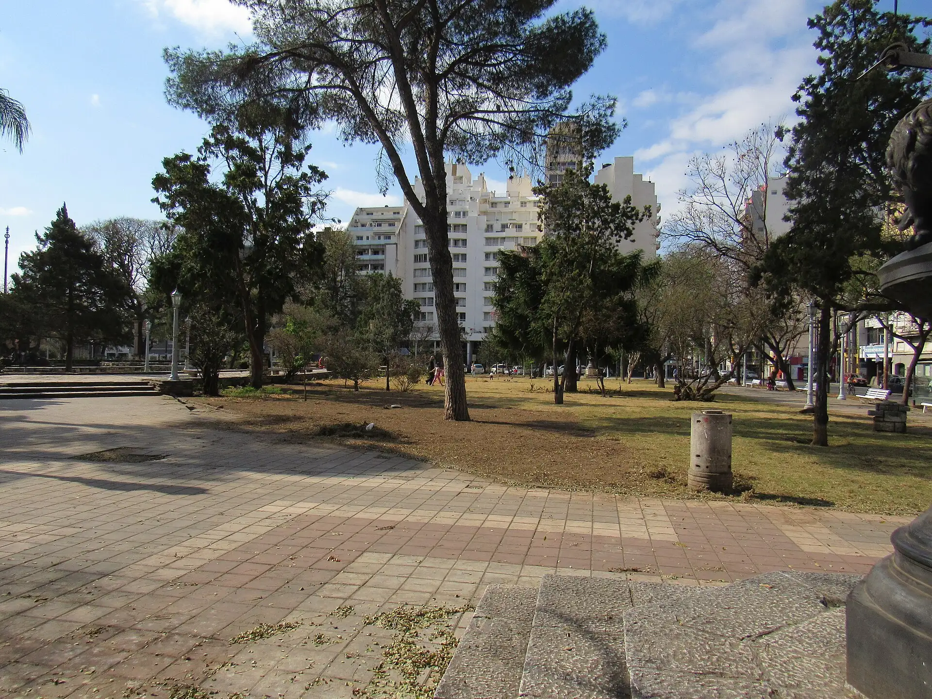 Trees and paths in Plaza Colón, Alberdi, Córdoba, Argentina