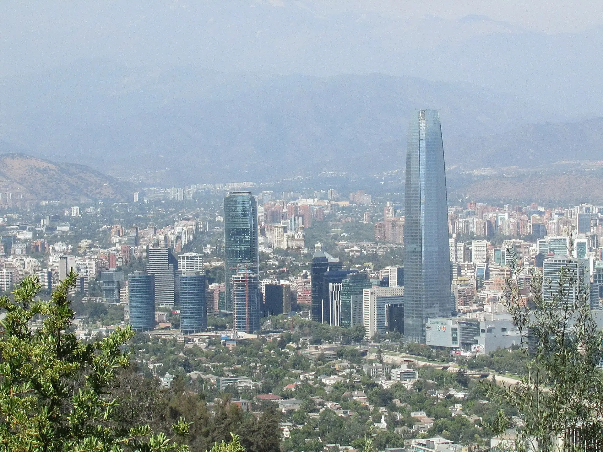 Santiago skyline with the Andes in the distance