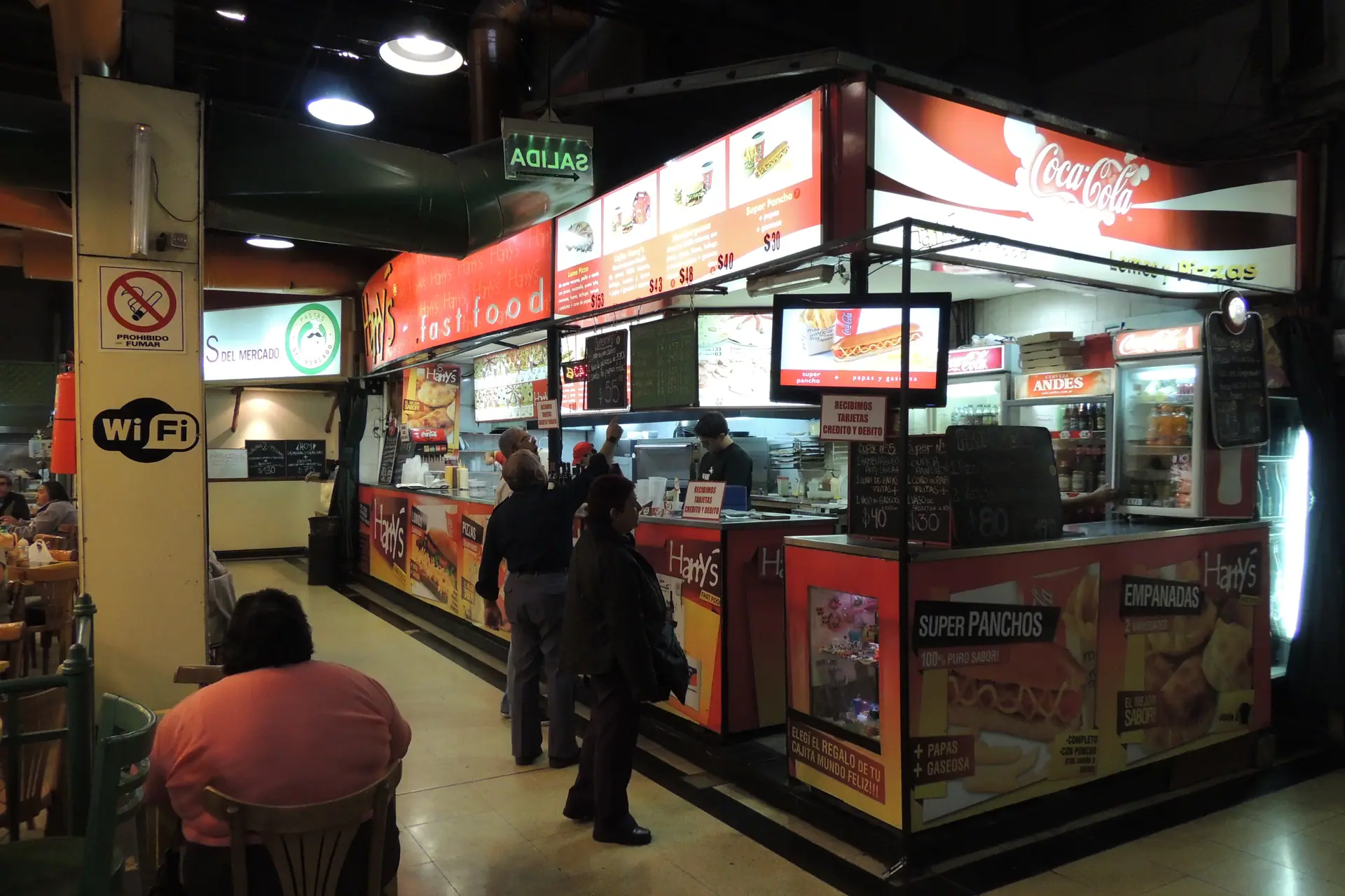 Historic Mercado Central food stalls in Mendoza