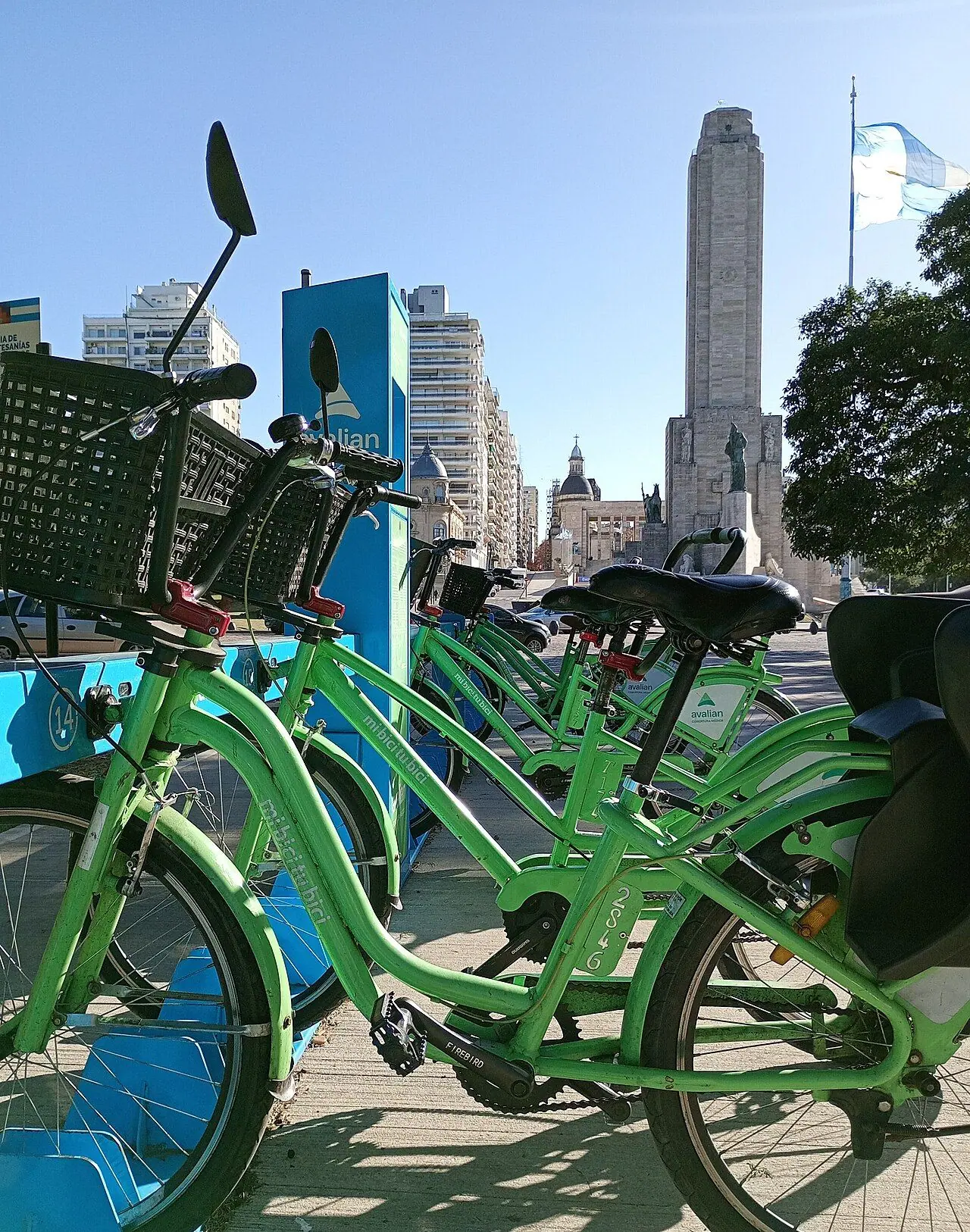 Mi Bici Tu Bici bicycles and dock near the National Flag Memorial